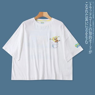 GG5588外贸欧美卡通学院风女生短袖T恤夏季圆领宽松慵懒风上衣