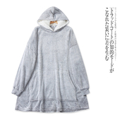 G8455外贸欧美单女士家居服睡袍新款 连帽毛绒双面绒加厚宽松浴袍