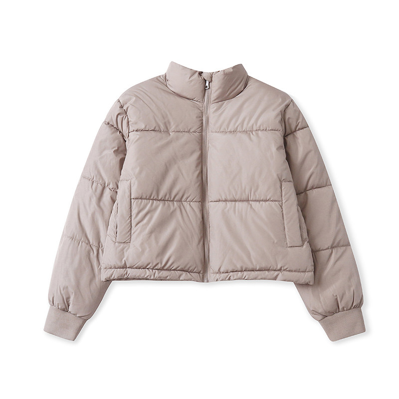 H0021外贸欧美单短款棉衣秋冬季新款立领宽松面包服时尚女装棉服