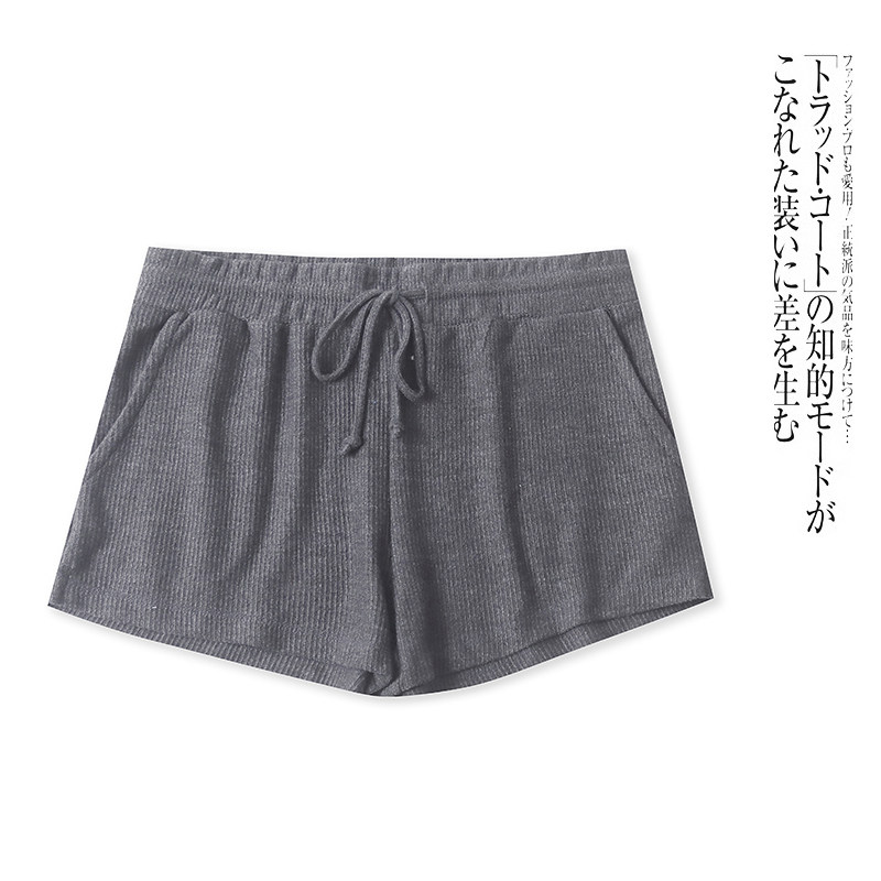 U8956外贸欧美单女士休闲短裤春季新款松紧腰纯色宽松阔腿五分裤 - 南通不二外贸服装批发出品