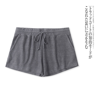 U8956外贸欧美单女士休闲短裤春季新款松紧腰纯色宽松阔腿五分裤