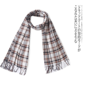 K6238外贸时尚 复古格子拼色流苏设计百搭保暖围脖 女士围巾新款