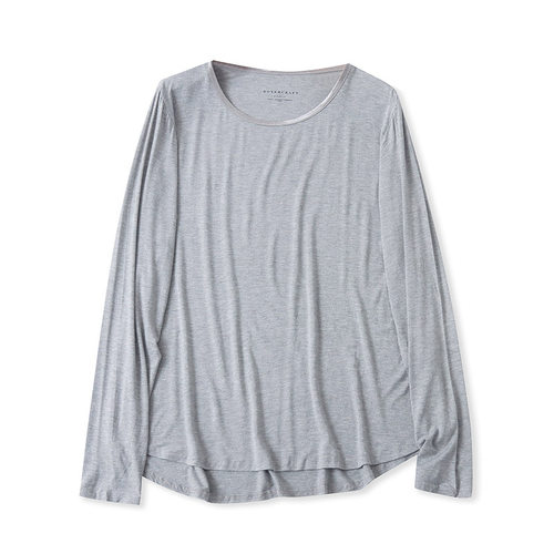 C4854外贸欧美单女士打底衫内衣新款圆领套头弹力纯色家居服睡衣