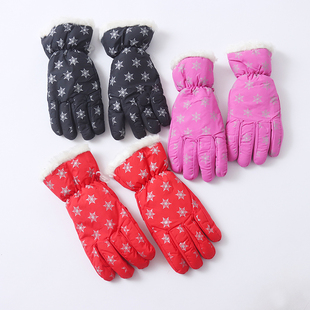 P7144外贸花色加厚冬季新款加绒保暖防滑防寒加绒户外骑行手套