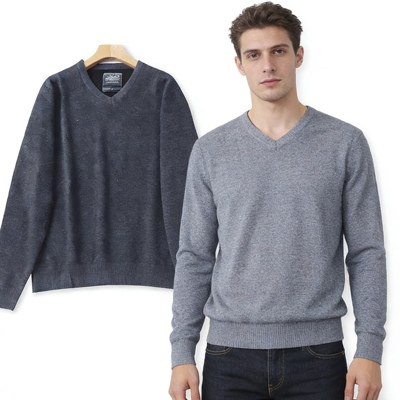 NN4201外贸欧美单男士V领毛衣冬季新款套头宽松内搭休闲针织衫