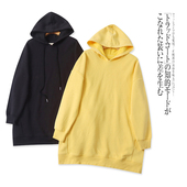 连帽套头加绒中长款 H5286外贸欧美单女士休闲卫衣秋冬季 新款 上衣