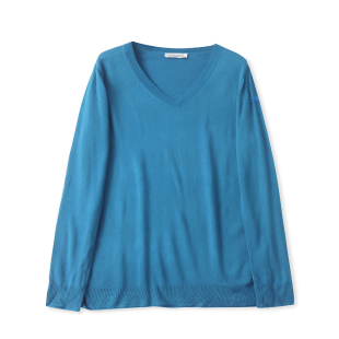 V领套头宽松慵懒风打底毛衣 新款 V5426外贸欧美单大码 胖MM针织衫