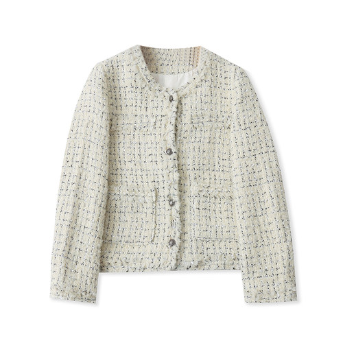 C5268外贸欧美单女士外套秋冬新款V领纽扣宽松显瘦小香风上衣