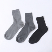 新款 A1100外贸简约休闲男女款 袜子秋冬季 纯色防滑吸汗百搭中筒袜