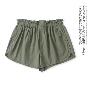 松紧腰高腰显瘦休闲宽松阔腿裤 春夏新款 短裤 N5823外贸欧美女装