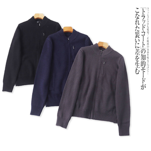 立领拉链开衫 A4630外贸欧美单男士 新款 秋冬季 宽松百搭毛衣 针织衫