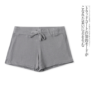 V6950外贸欧美单女生薄款针织短裤新款松紧腰系带修身百搭五分裤