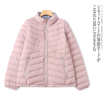 H5580外贸欧美单休闲百搭棉衣秋冬季新款拼色宽松薄款棉服