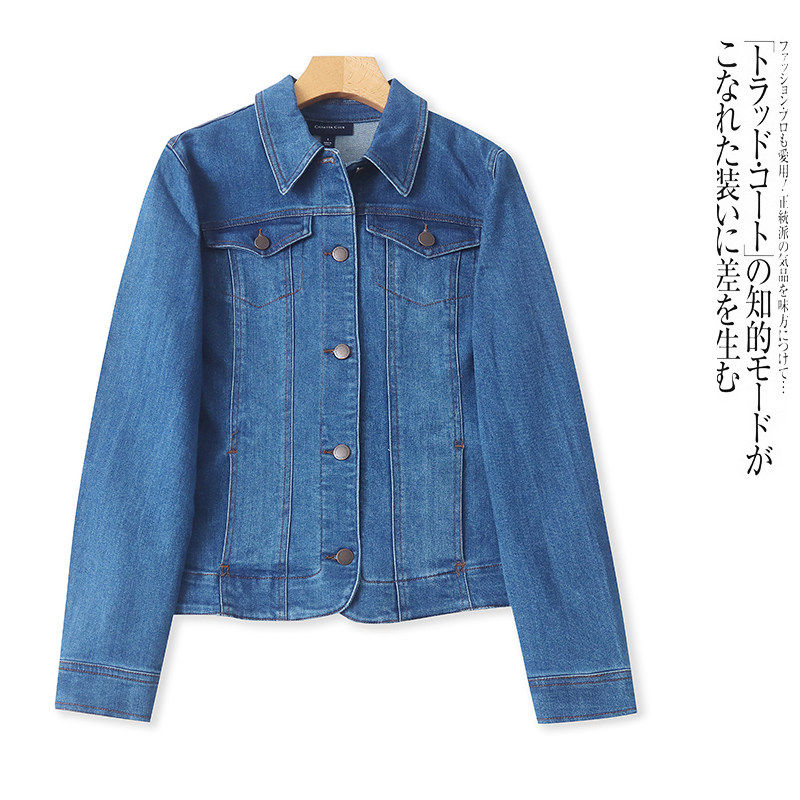 A7639外贸欧美潮流女士牛仔外套新款翻领单排扣时尚显瘦上衣,女装/女士精品,短外套,淘宝优惠券,粉丝福利购,淘宝优惠卷