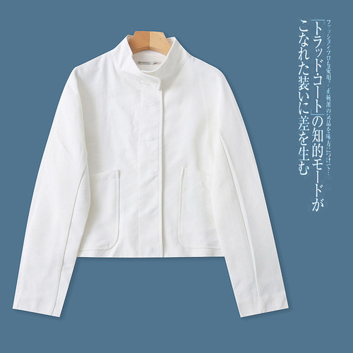 E6598外贸欧美单小香风外套早春新款立领修身显瘦小个子女生上衣