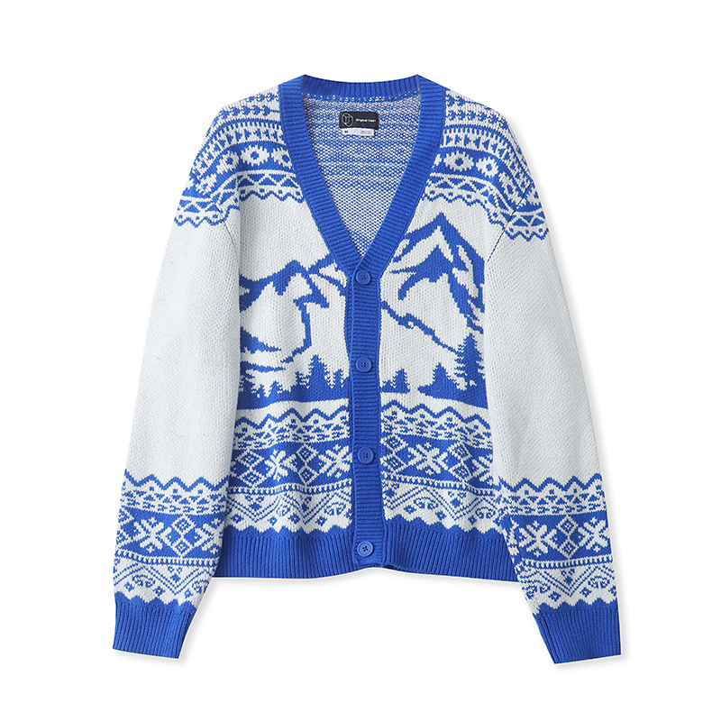 D895外贸欧美女士毛衣开衫新款V领复古拼色宽松大码慵懒风针织衫