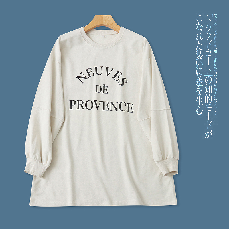 DD9053外贸日单女生中长款卫衣新款圆领套头字母宽松韩版休闲上衣 - 封面