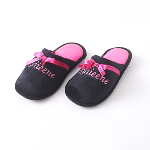 外贸儿童棉拖鞋秋冬季新款拼色甜美中大童女孩室内家居拖鞋平底拖