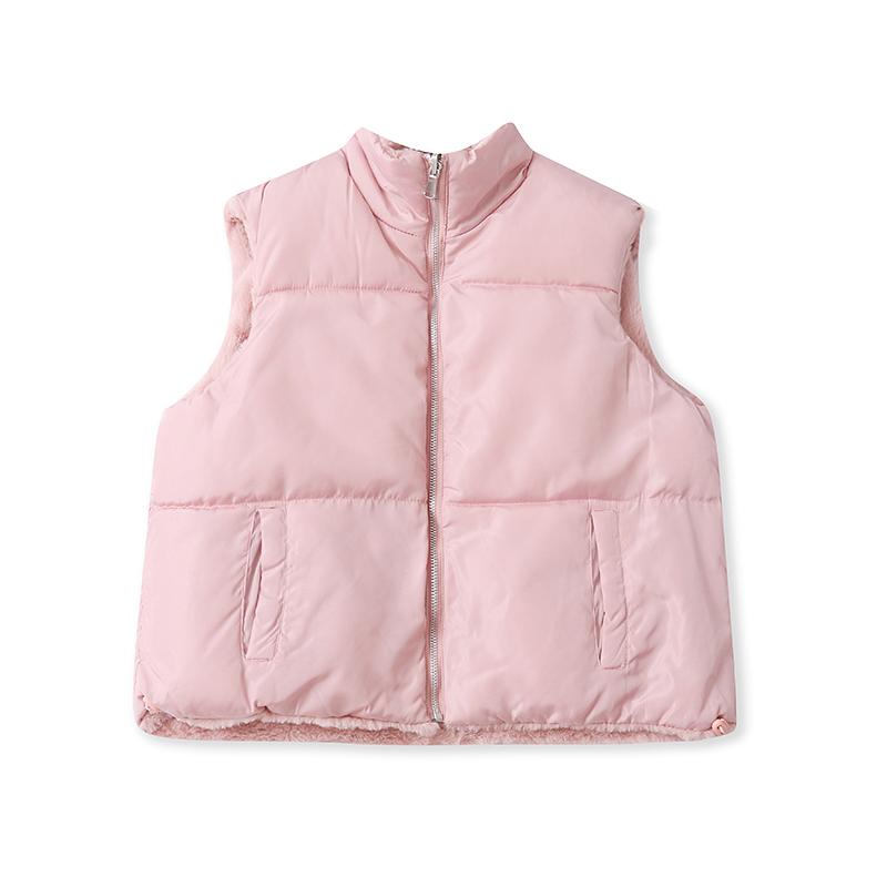 外贸欧美单女士棉马夹秋冬新款立领加绒保暖宽松百搭休闲坎肩马甲