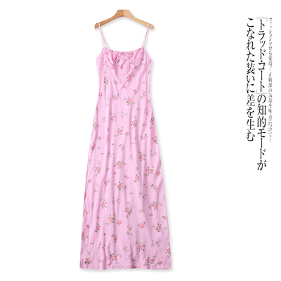 L6323外贸欧美单女士甜美吊带裙春夏新款抹胸碎花修身显瘦连衣裙