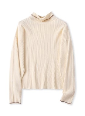 GG9537外贸日单女士毛衣冬季新款高领拼色宽松大码胖MM打底针织衫