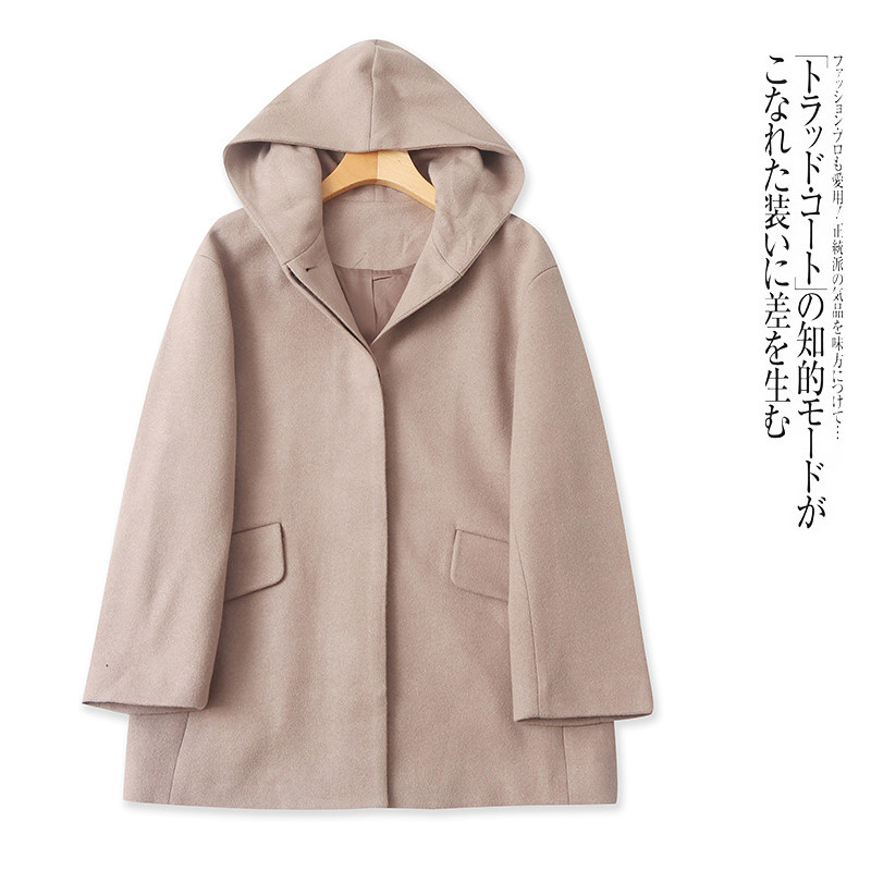 J6238外贸韩版女装毛呢外套新款连帽暗扣宽松时尚纯色呢大衣,女装/女士精品,毛呢外套,淘宝优惠券,粉丝福利购,淘宝优惠卷