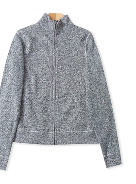 F4890外贸欧美单女士卫衣开衫外套新款立领拉链加绒修身显瘦上衣