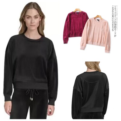 EE5233外贸欧美单女士金丝绒卫衣秋季新款圆领套头加绒宽松上衣