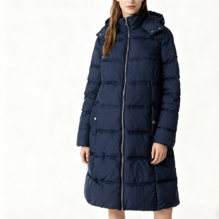 立领连帽修身 F4963外贸欧美单女装 新款 棉衣冬季 百搭保暖棉服 长款