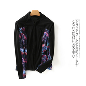 开衫 拼花色弹力修身 秋季 外贸日单女装 新款 时尚 长袖 显瘦外套