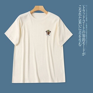 圆领套头宽松卡通休闲百搭上衣 T恤新款 D5269外贸日单男女同款 短袖