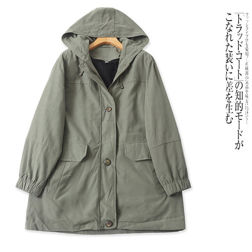 P4502外贸欧美女装外套新款连帽宽松脱卸内胆休闲中长款加厚上衣