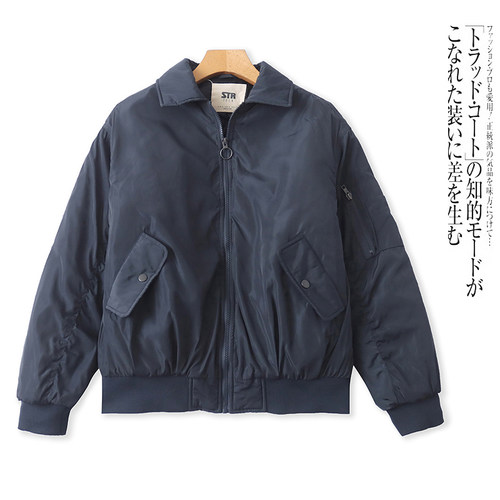 N2654外贸欧美单男女同款棉衣冬季新款翻领拉链美式复古夹克棉服