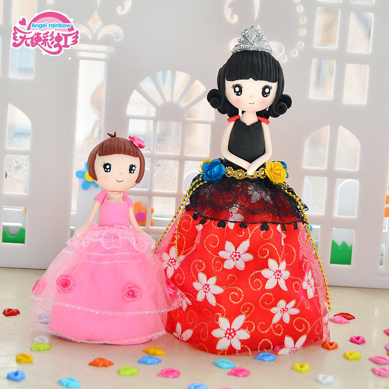 儿童手工DIY天使彩虹花之国公主粘土材料包女孩超轻粘土套装玩具,玩具/童车/益智/积木/模型,粘土/超轻粘土,淘宝优惠券,粉丝福利购,淘宝优惠卷
