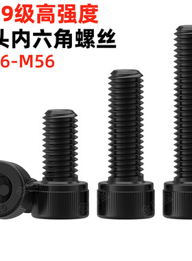 金固盈12.9级杯头内六角螺丝M1.6M2M3456810高强度螺栓圆柱头螺钉
