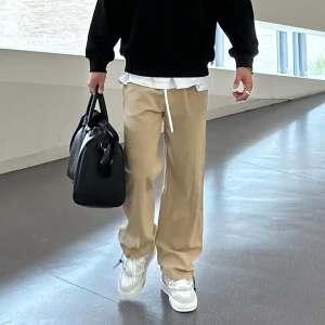 XDFM 美式梭织宽松阔脚长裤街头情侣百搭小众裤子hiphop宽松透气