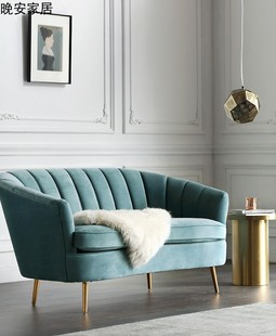 轻奢布艺沙发丝绒三人沙发小户型客厅双人沙发北欧现代设计师沙发