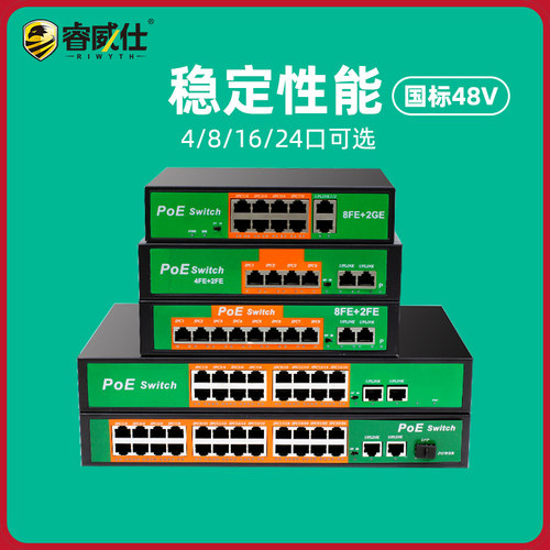 国标48VPOE供电交换机网络摄像头