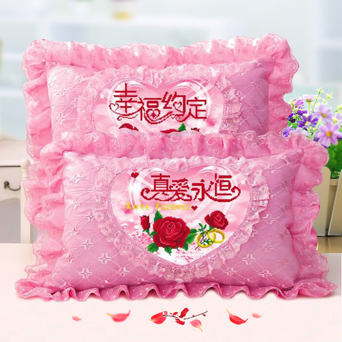 印花枕头套结婚动漫十字绣