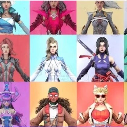 漫威争锋(Marvel Rivals)14位女英雄角色包Blender模型带骨骼绑定