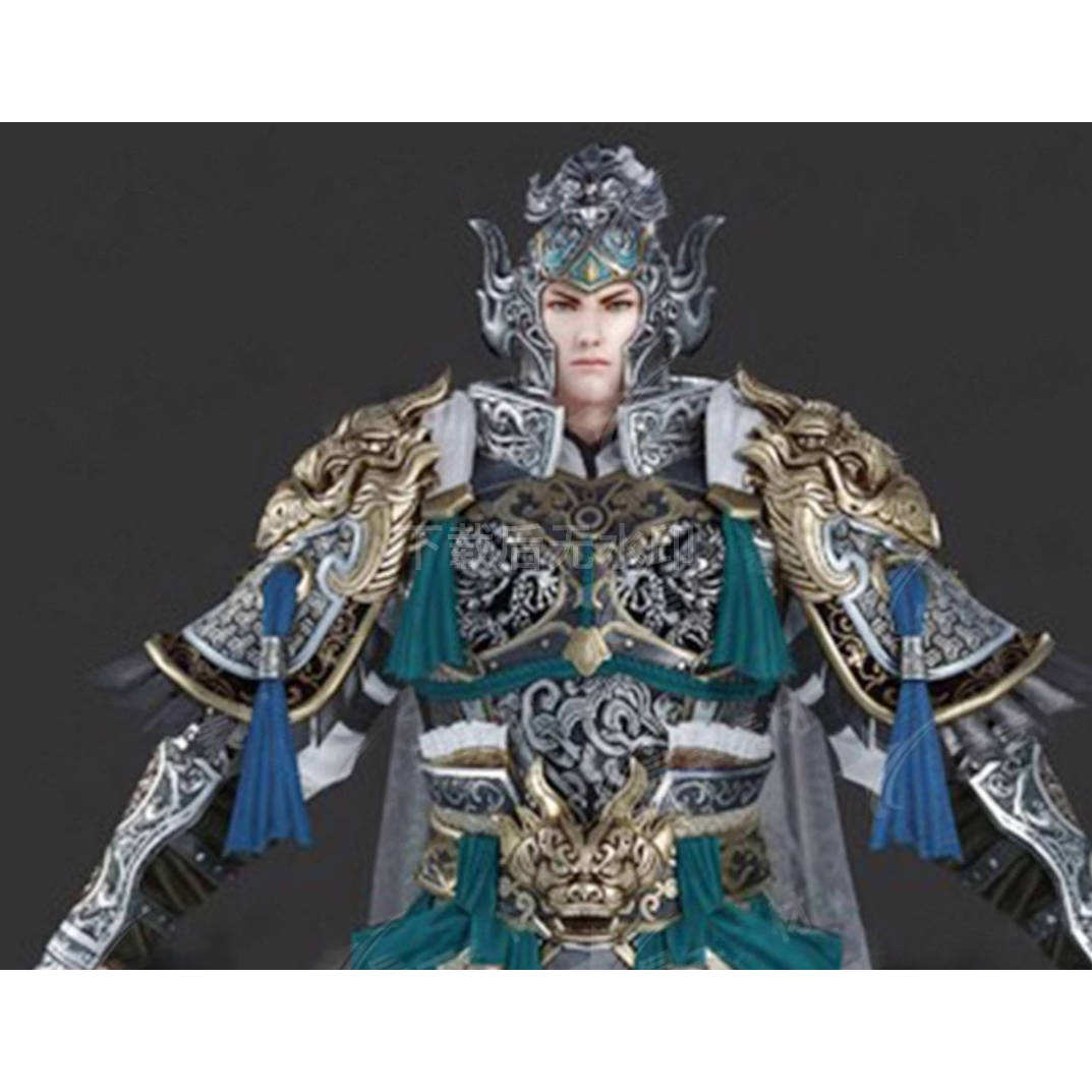 PBR古代武将将军山文甲武士盔甲PBR人物角色fbx3D模型3dmax c4d