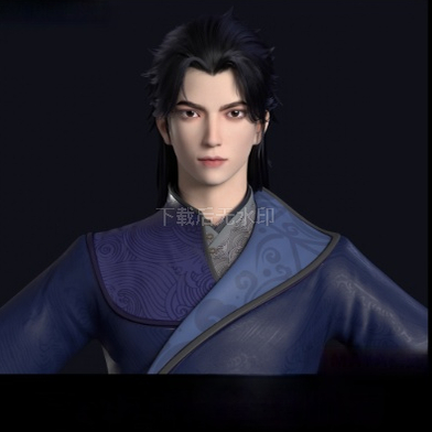 maya写实男人古风帅哥美男子武侠3D模型数字人物角色xgen毛发