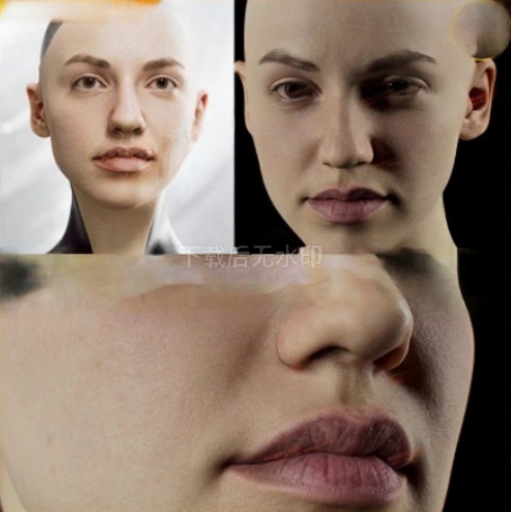 XYZVface新版ZBrush写实高清扫描模型头部16K皮肤贴图Zhanna154