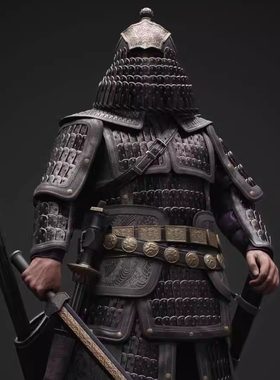 27maya写实影视中国古代甲胄盔甲将军战甲模型仿五代十国3d模型