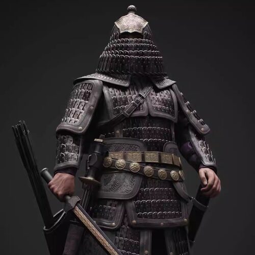 27maya写实影视中国古代甲胄盔甲将军战甲模型仿五代十国3d模型