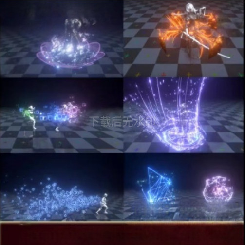 unity3d 周身环绕BUFF技能释放光效BUFF特效粒子游戏U3D资源素材