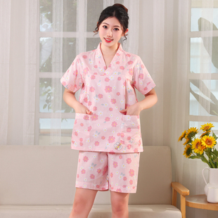 春季 短裤 新款 汗蒸家居服休闲短袖 透气加肥加大睡衣套装 女款