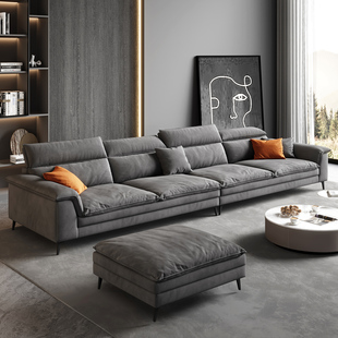 意式 2024新款 极简科技绒布艺沙发小户型家用客厅现代简约直排组合
