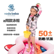 Voda Beba gốc cho trẻ em đồ bơi đi biển chơi nước body dài tay chống nắng cô gái áo tắm ngựa vằn màu hồng - Đồ bơi trẻ em