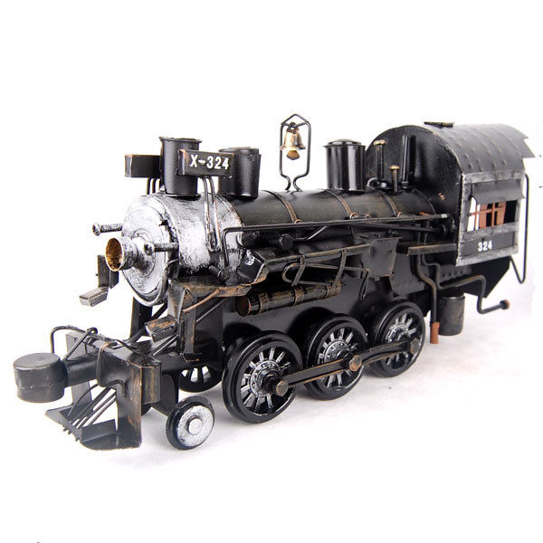 直销1947年美国蒸汽火车模型复古铁皮火车头模型影视摄影摆件道具